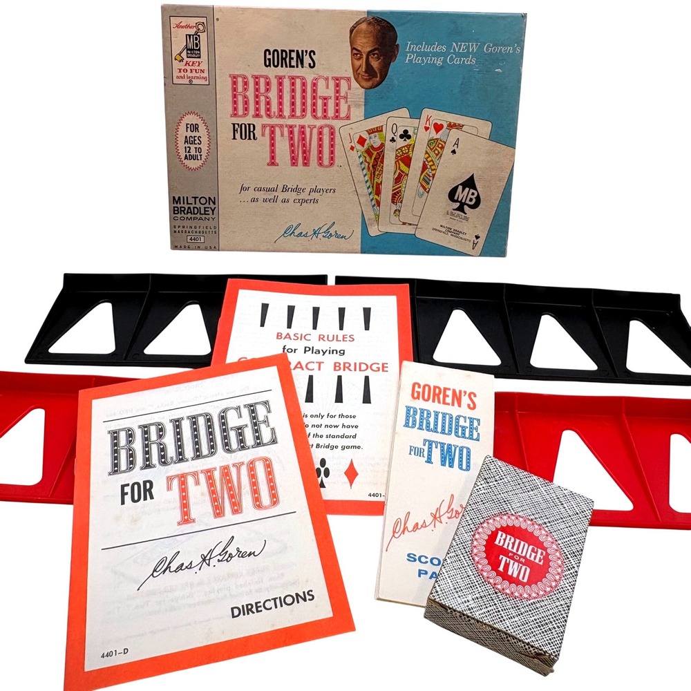Vintage Goren's Bridge for Two Card Game 1964 Milton Bradley MB #4401 Complete